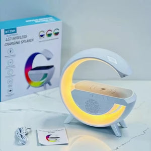 LED Wireless Charger Speaker – BT2301 Big G 🔊⚡